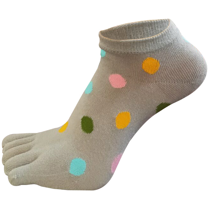 Toe Socks Spring Summer Cotton Five-finger Sock Ladies Wave Point Brock Socks